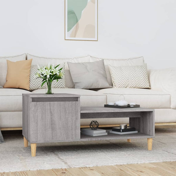 Grauer Couchtisch Calistita 100x50x45cm (Holz)