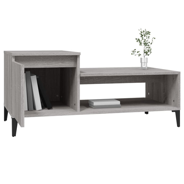 Grauer Couchtisch Marghiola 100x50x45cm (Holz)