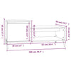 Grauer Couchtisch Marghiola 100x50x45cm (Holz)