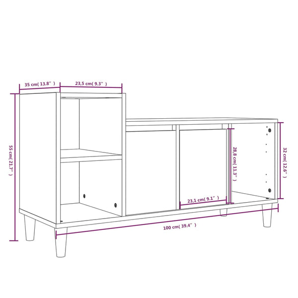 Sonoma tammi tv-taso Costico 100x35x55cm (puinen)
