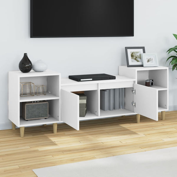 Weißer TV-Schrank Salivestru 160x35x55cm (Holz)