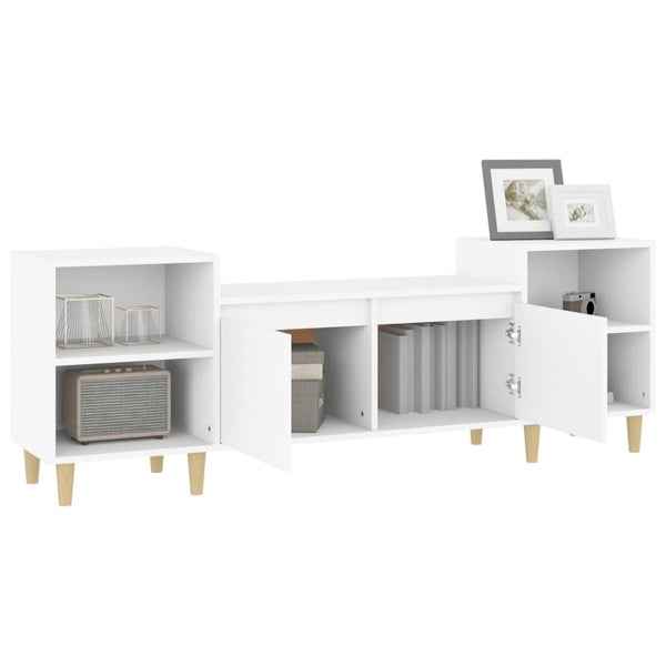 Weißer TV-Schrank Salivestru 160x35x55cm (Holz)