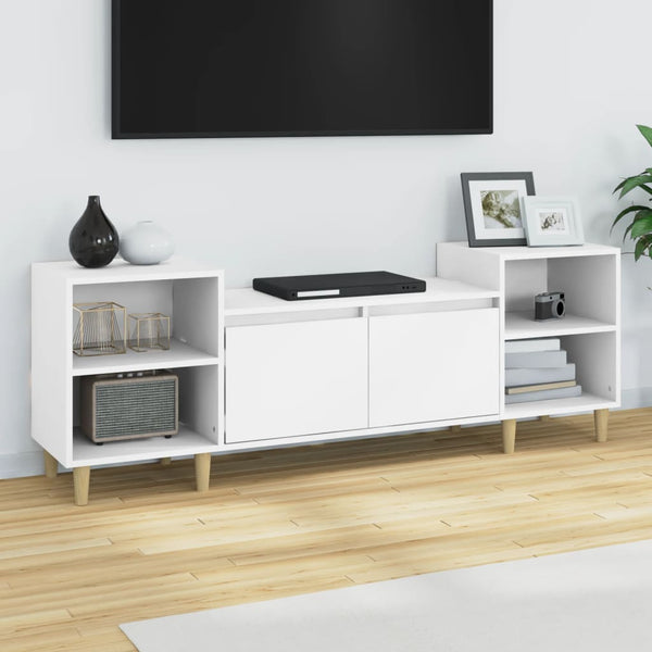 Weißer TV-Schrank Salivestru 160x35x55cm (Holz)