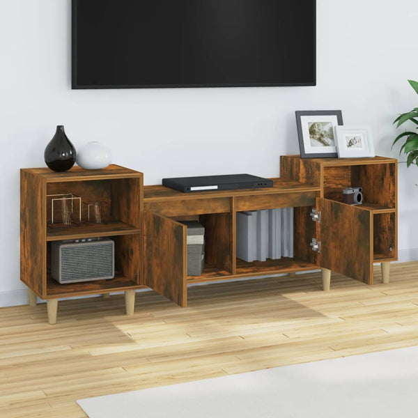 TV-Möbel Salivestru aus geräucherter Eiche 160x35x55cm (Holz)