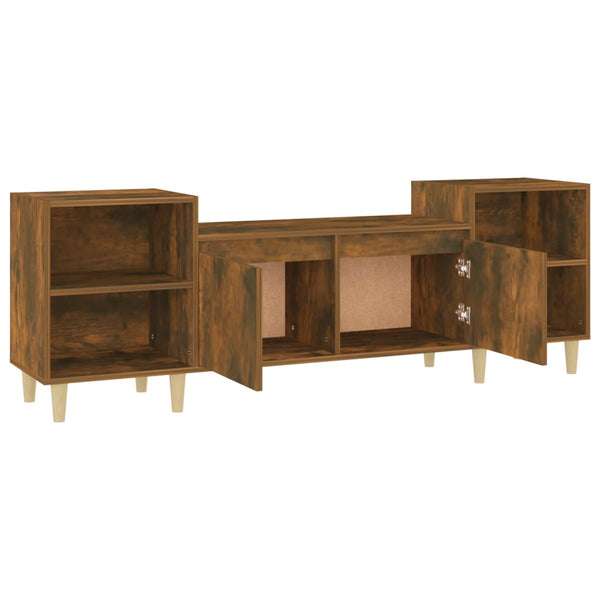 TV-Möbel Salivestru aus geräucherter Eiche 160x35x55cm (Holz)