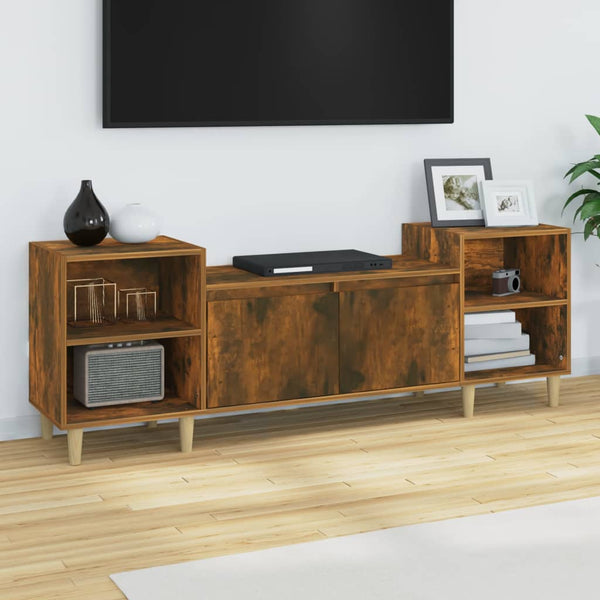 TV-Möbel Salivestru aus geräucherter Eiche 160x35x55cm (Holz)