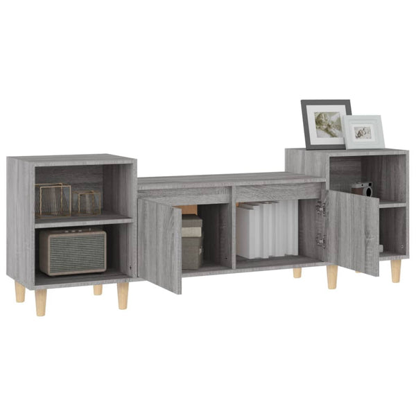 Graues TV-Möbel Salivestru 160x35x55cm (Holz)