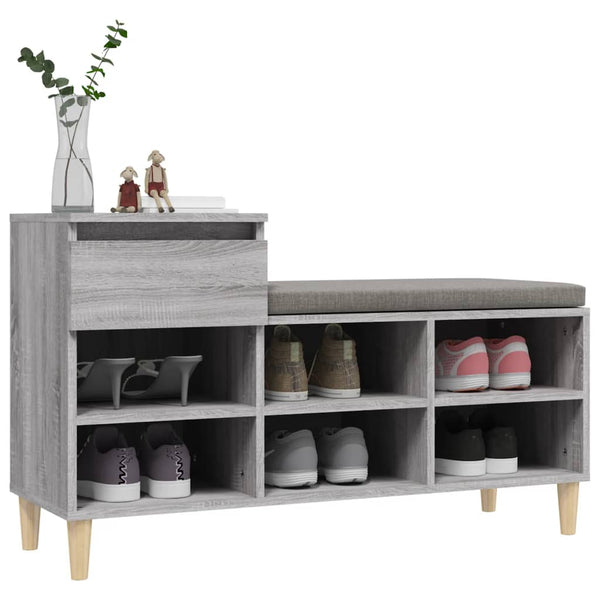 Grauer Schuhschrank Nemiea 102x36x60cm (Holz)