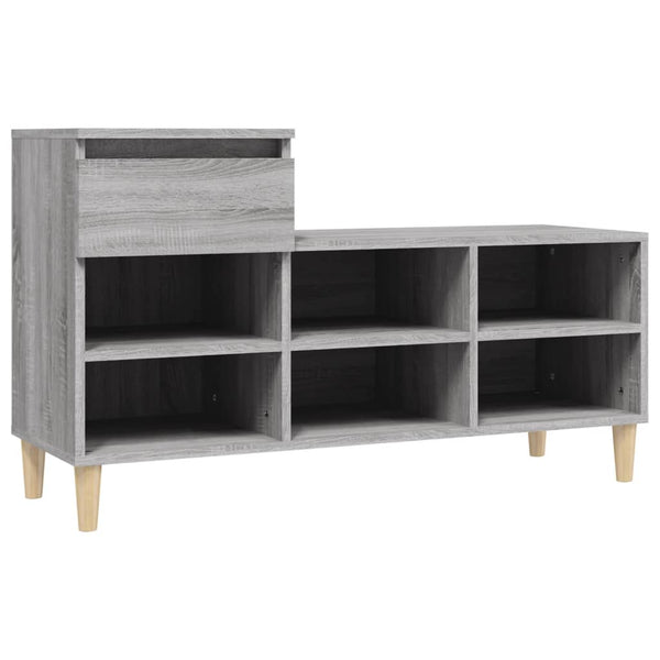 Grauer Schuhschrank Nemiea 102x36x60cm (Holz)