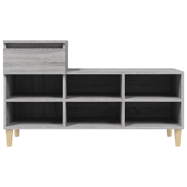 Grauer Schuhschrank Nemiea 102x36x60cm (Holz)
