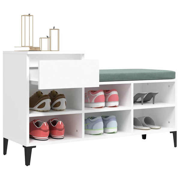 Weißer Schuhschrank Dedina 102x36x60cm (Holz)