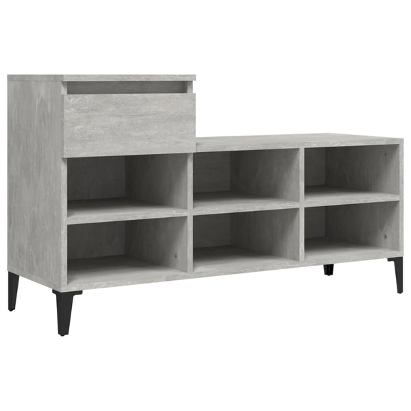 Schuhschrank Dedina 102x36x60cm in Betongrau (Holz)