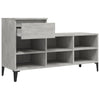 Schuhschrank Dedina 102x36x60cm in Betongrau (Holz)