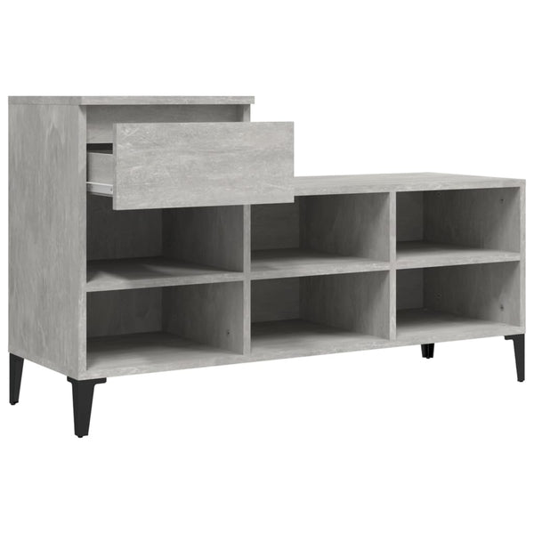 Schuhschrank Dedina 102x36x60cm in Betongrau (Holz)