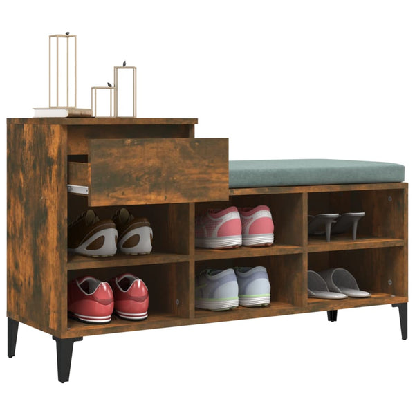 Schuhschrank Dedina Eiche Rauch 102x36x60cm (Holz)