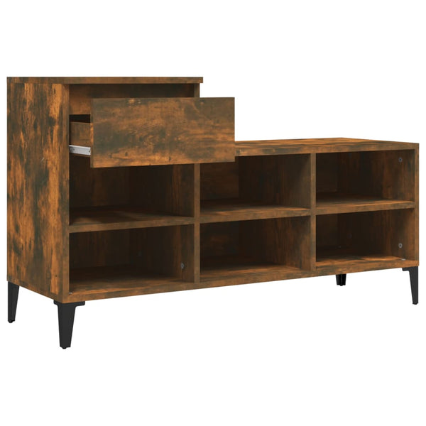 Schuhschrank Dedina Eiche Rauch 102x36x60cm (Holz)