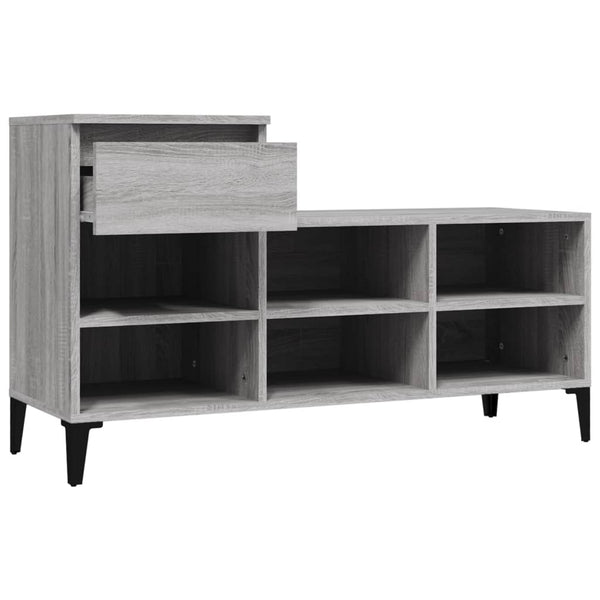 Grauer Schuhschrank Dedina 102x36x60cm (Holz)