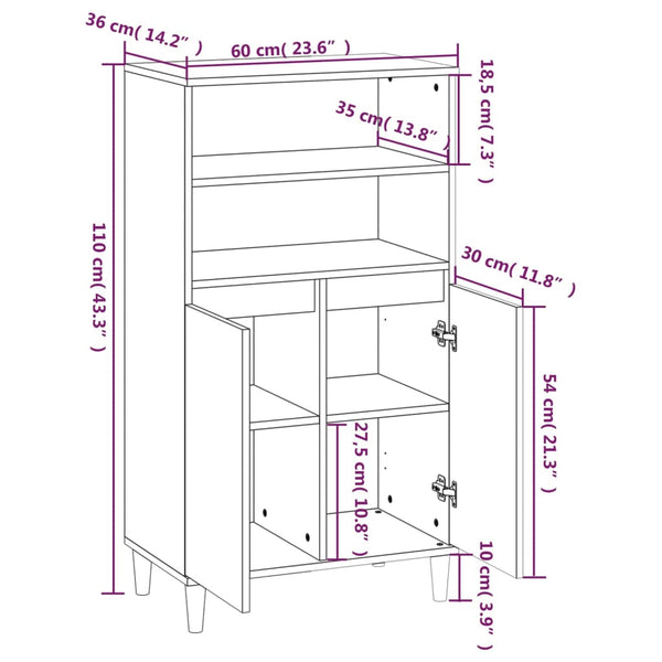 Räuchereiche Schrank Sighizmund 60x36x110cm (Holz)