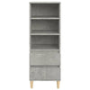 Betongrauer Schrank Pazona 40x36x110cm (Holz)