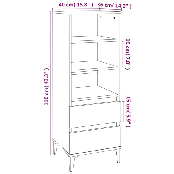 Betongrauer Schrank Carolee 40x36x110cm (Holz)