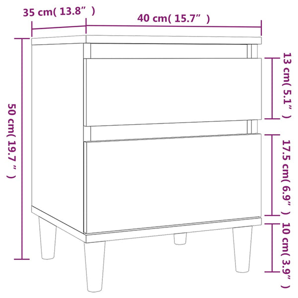 Nachttisch Mircur 40x35x50cm in Betongrau