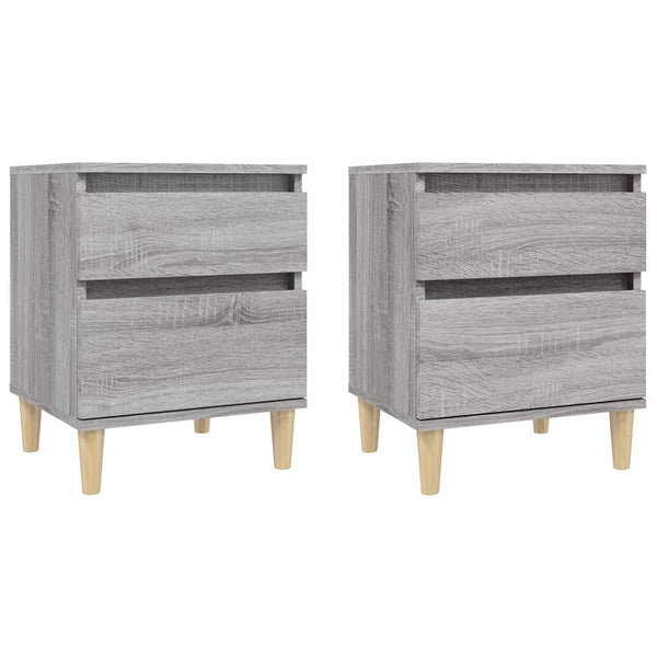 Nachttische Mircur grau 40x35x50cm (2 Stück Sonoma)