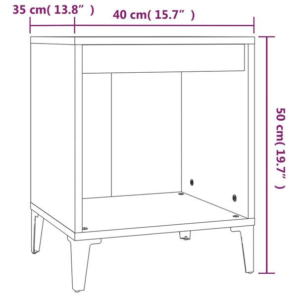 Nachttisch Floru weiß 40x35x50cm (2 St.)