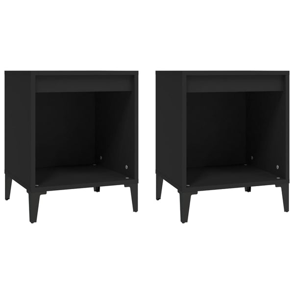 Schwarze Nachttische Floru 40x35x50cm (2 St.)