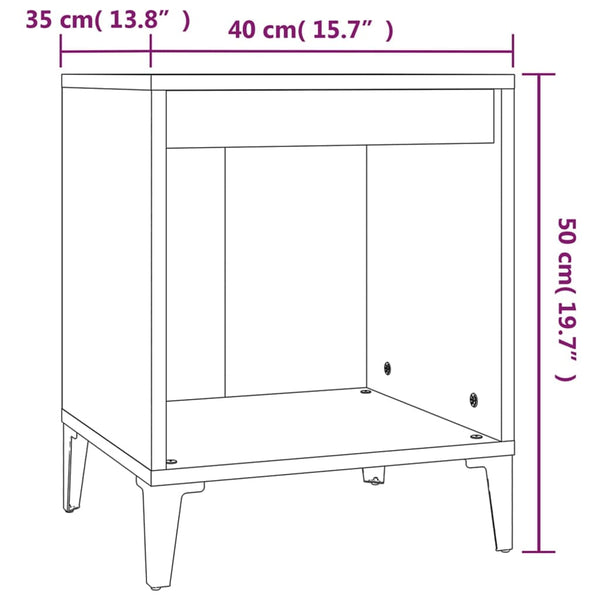 Nachttisch Floru betongrau 40x35x50cm