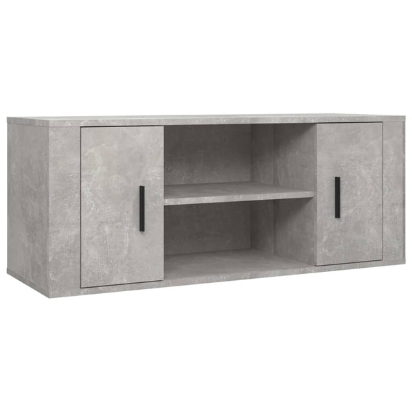 Fernsehschrank Alit, Beton-Grau, 100x35x40cm (Holz)
