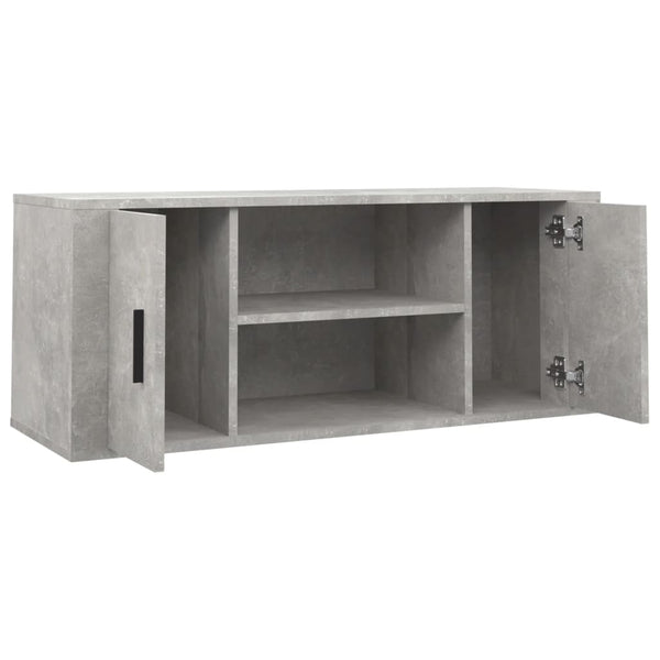 Fernsehschrank Alit, Beton-Grau, 100x35x40cm (Holz)