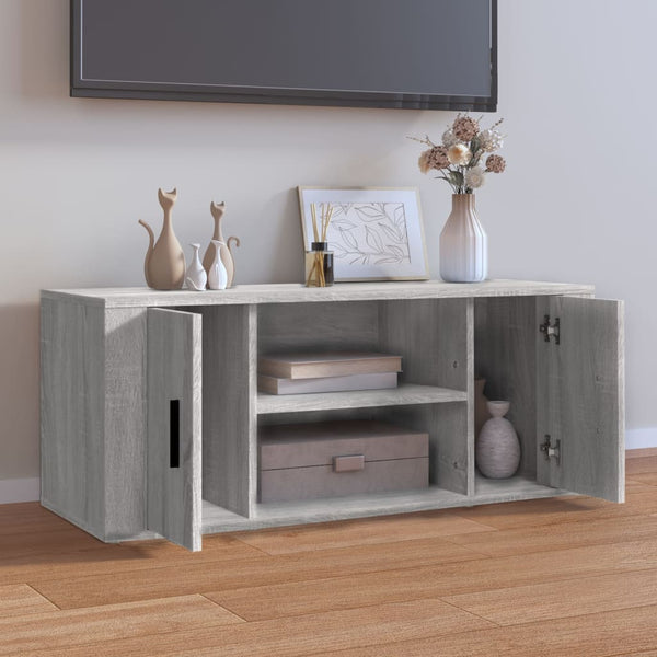 Graues TV-Möbel Alit 100x35x40cm (Holz)