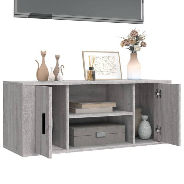 Graues TV-Möbel Alit 100x35x40cm (Holz)