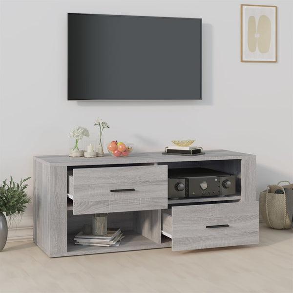 Grauer TV-Schrank Birea 100x35x40cm (Holz)