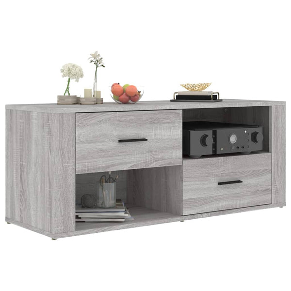 Grauer TV-Schrank Birea 100x35x40cm (Holz)