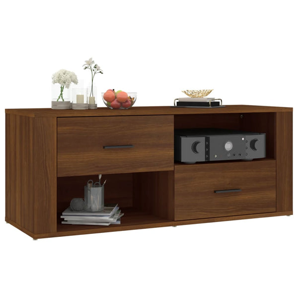TV-Möbel aus brauner Eiche Birea 100x35x40cm (Holz)