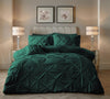 VUODEVAATTEET - Sametti Pintuck Vihreä Pussilakanasetti