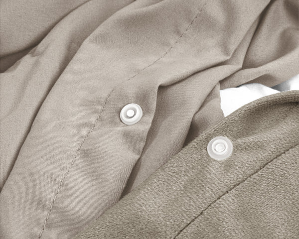 Bettwäsche-Set Velvet uni Taupe/Grau