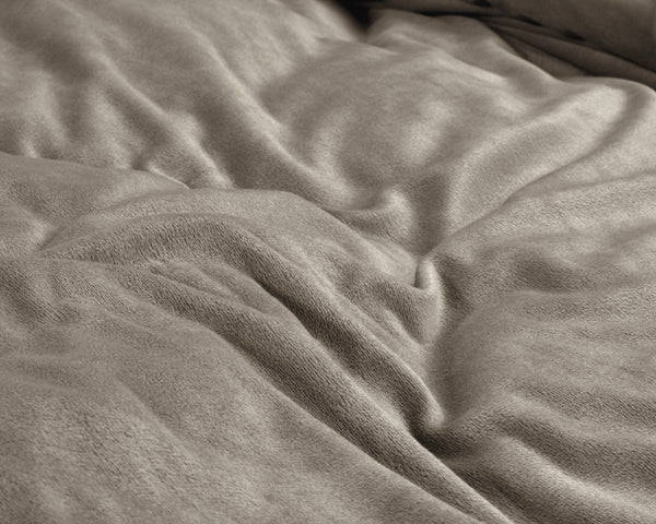 Bettwäsche-Set Velvet uni Taupe/Grau