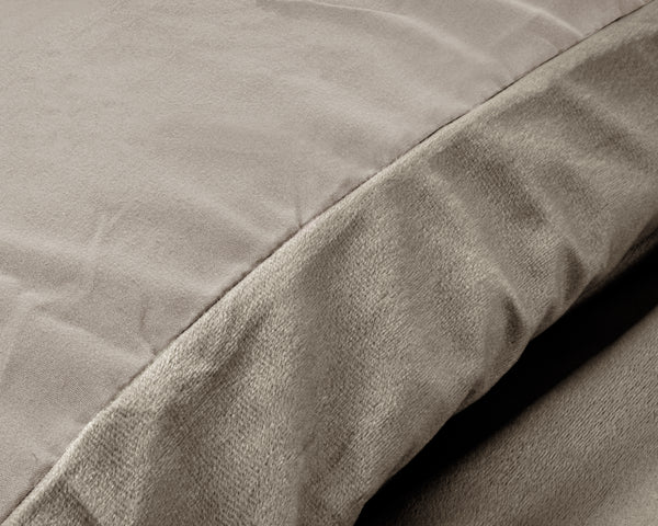 Bettwäsche-Set Velvet uni Taupe/Grau