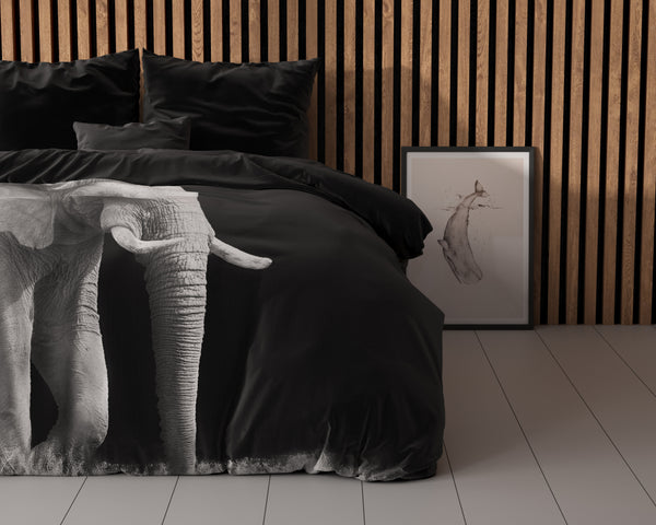 Bettwäscheset – Elefant Schwarz