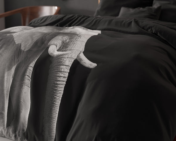 Bettwäscheset – Elefant Schwarz