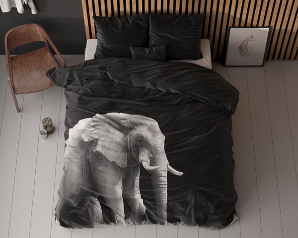Bettwäscheset – Elefant Schwarz
