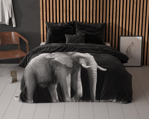 Bettwäscheset – Elefant Schwarz