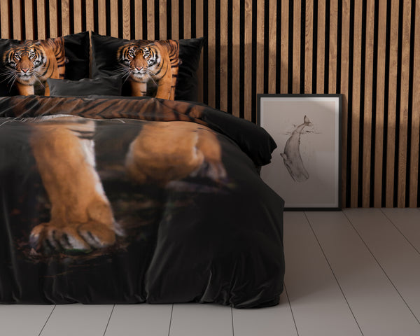 Bettwäsche-Set – Tiger Icon Schwarz