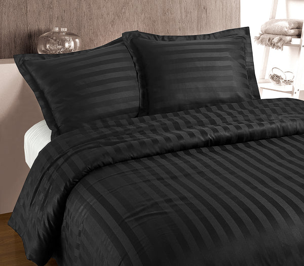 Hotelli pussilakanasetti - Hotel stripe Antrasiitti 140 x 200/220