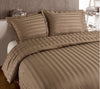 Hotel-Bettwäscheset mit Streifen - Hotel stripe Taupe 240 x 200/220