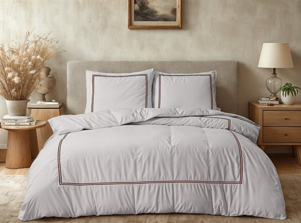 Percale-Bettwäscheset - Brata Taupe 200 x 200/260