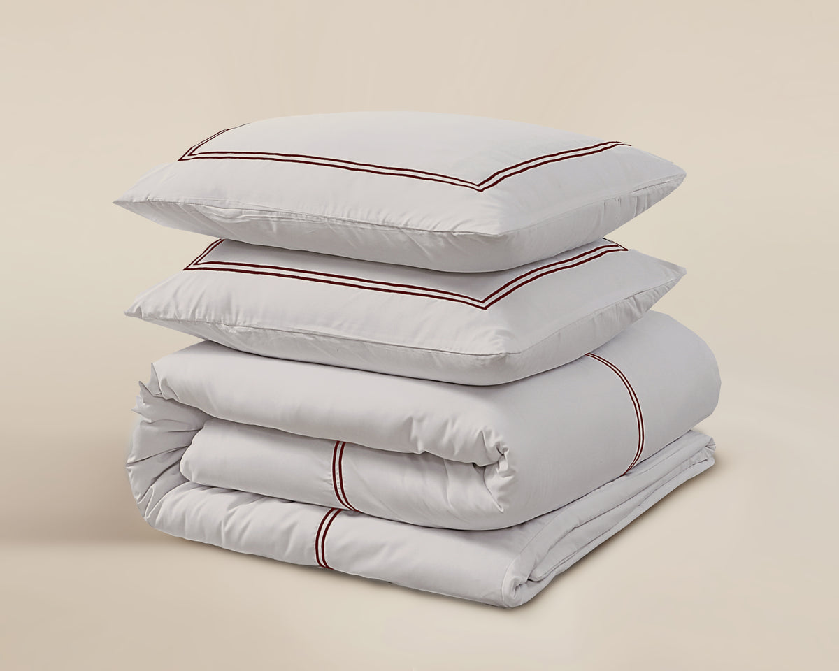 Percale-Bettwäscheset - Brata Taupe 200 x 200/260