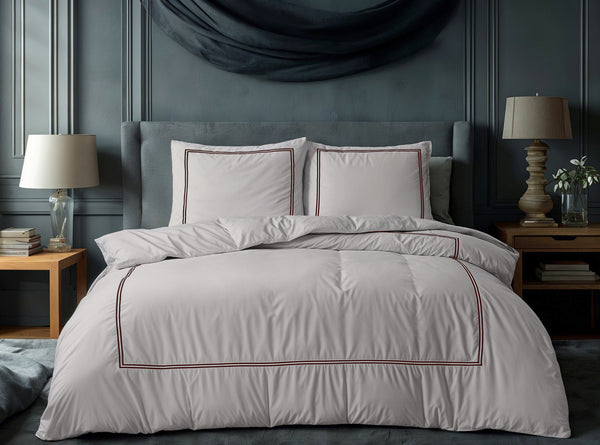 Percale-Bettwäscheset - Brata Taupe 200 x 200/260